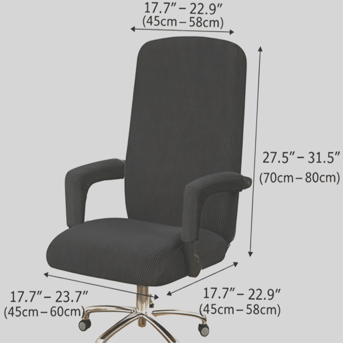Smarcute High Stretch Office Chair Cover Jacquard Fabric Large Size