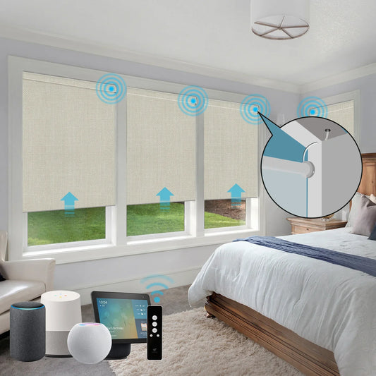 Hardwired Motorized Roller Shades 100% Blackout Vigor