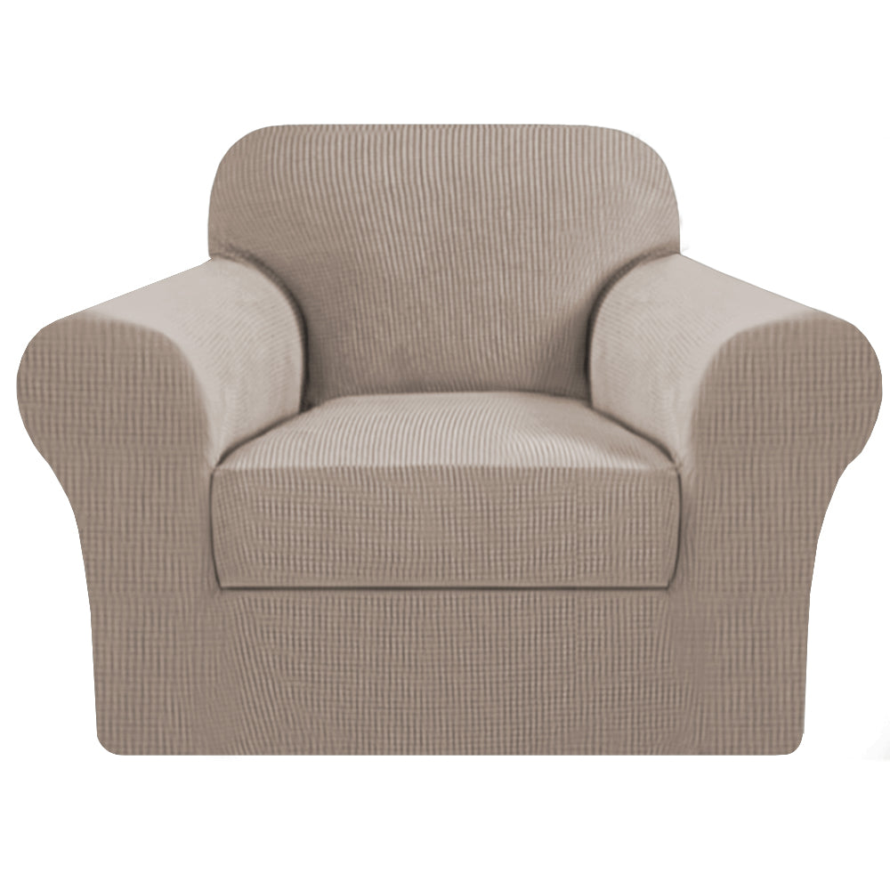 Smarcute 1 Seater 2-Piece Spandex Stretch Anti-Slip Sofa Cover