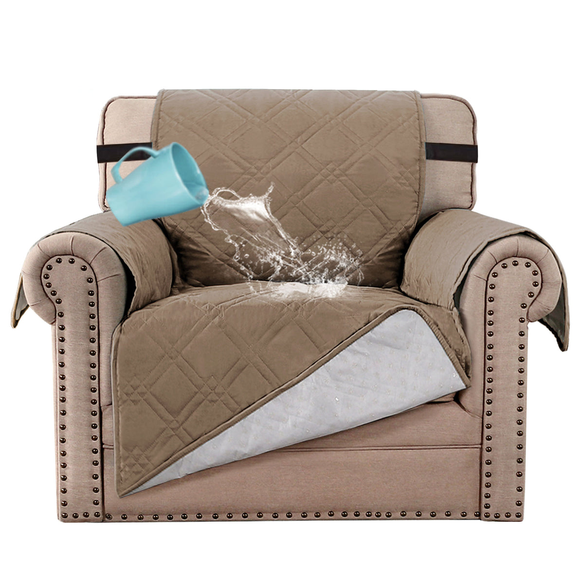 Smarcute 1 Seater Waterproof Armchair Covers Sofa Protector