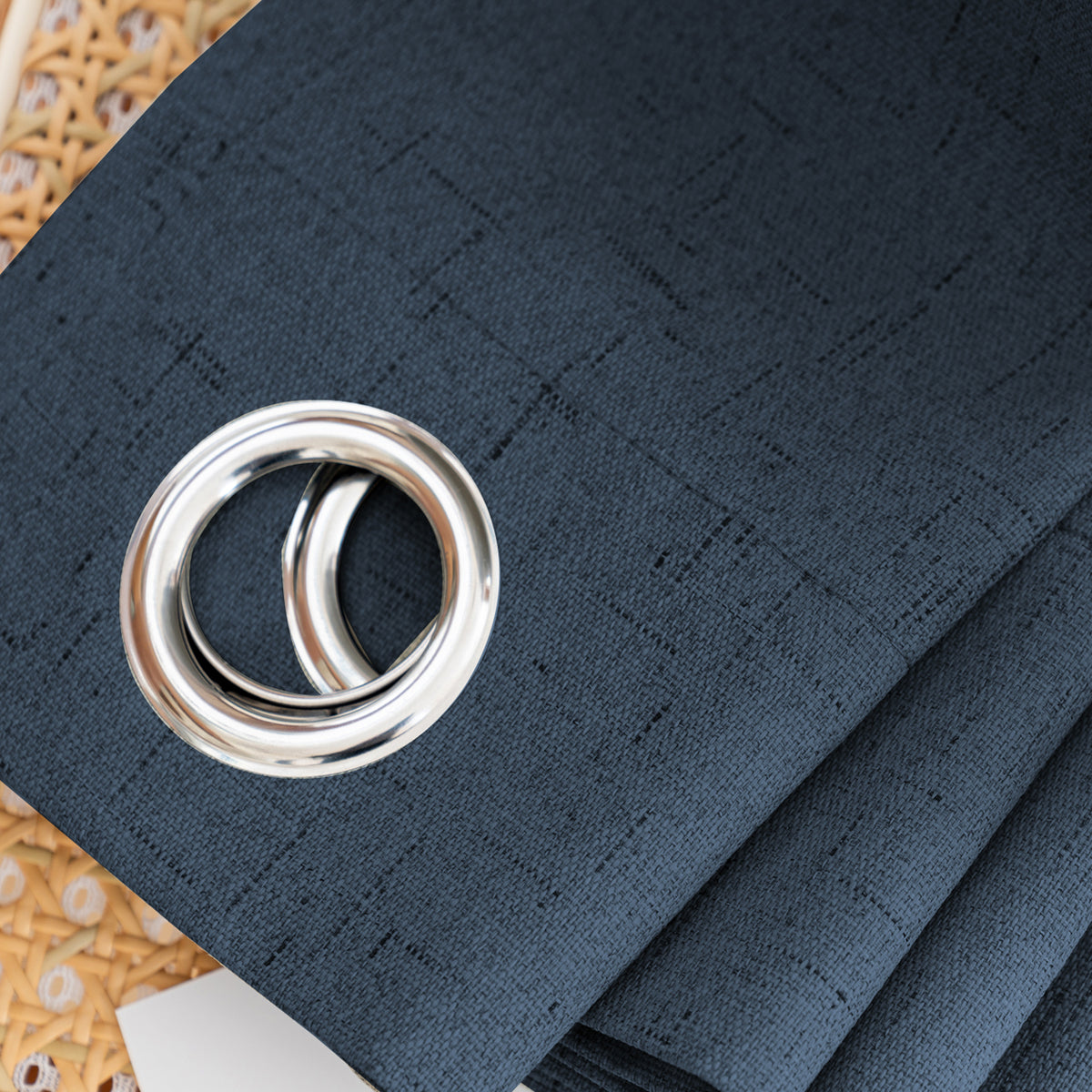 Smarcute Blockout Faux Linen Grommet Curtain - 2X 168x229cm