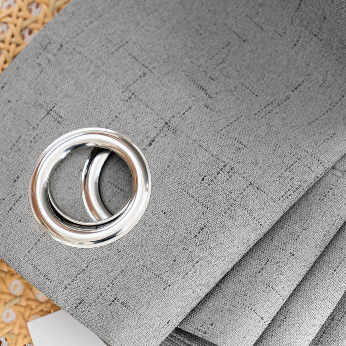 Smarcute Blockout Faux Linen Grommet Curtain - 2X 168x229cm