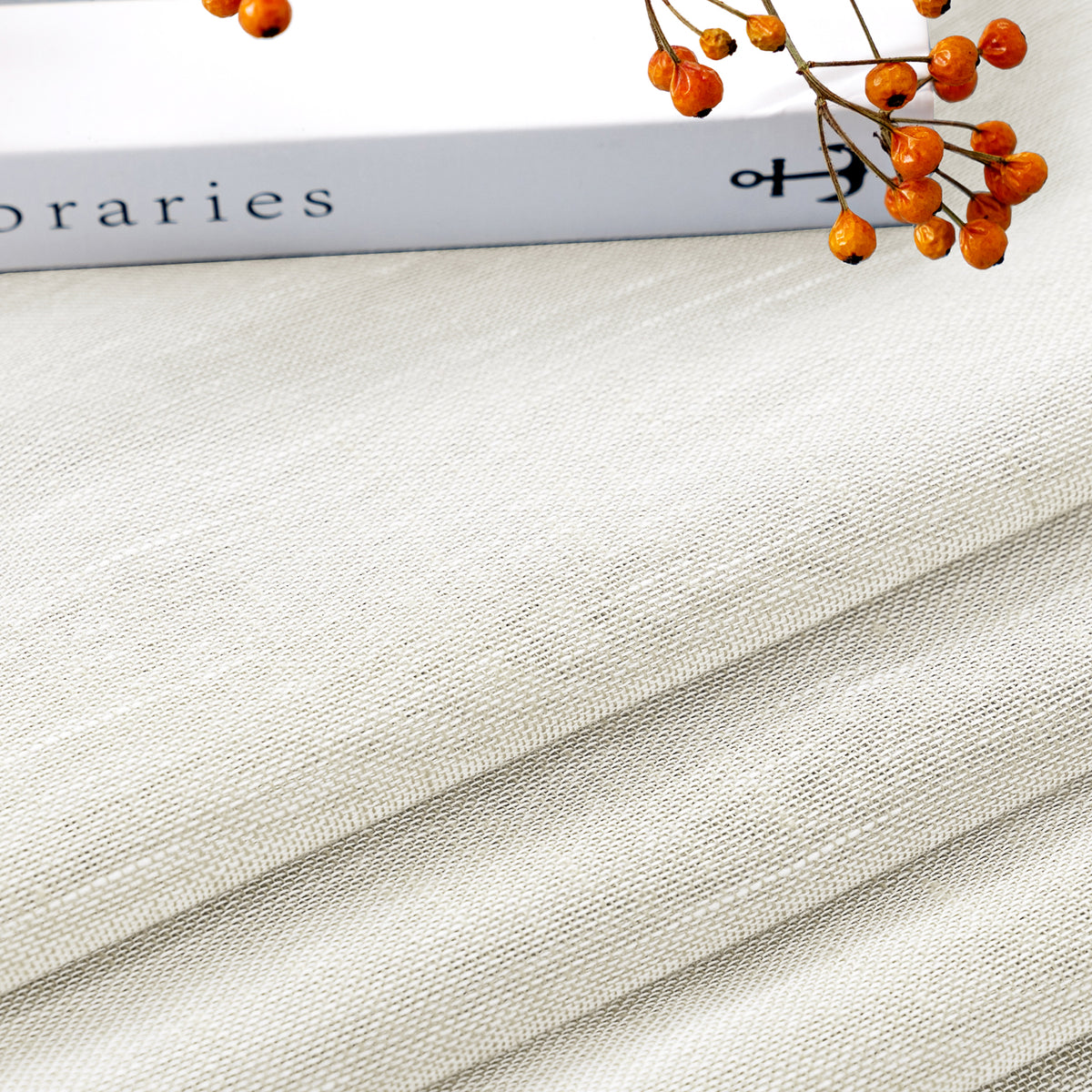 Smarcute Faux Linen Semi-sheer Grommet Curtain - 2X 132x213cm