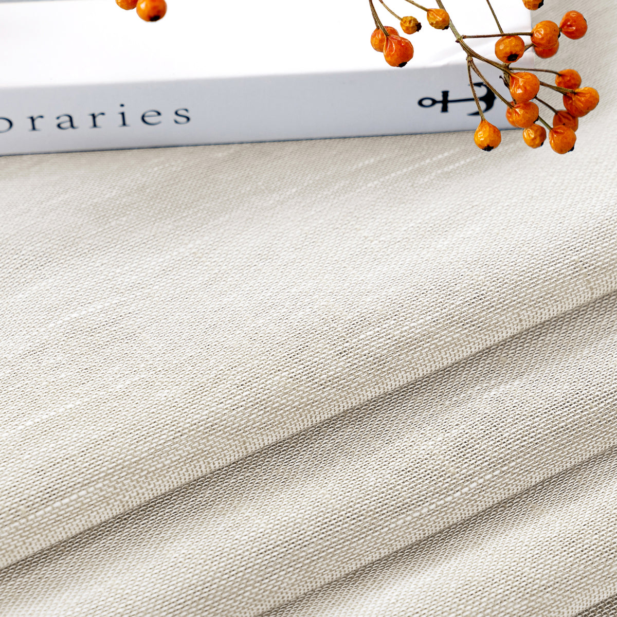 Smarcute Faux Linen Semi-sheer Grommet Curtain - 2X 132x274cm