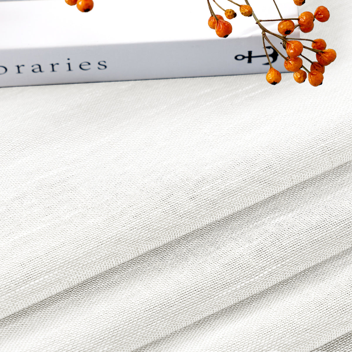 Smarcute Faux Linen Semi-sheer Grommet Curtain - 2X 132x213cm