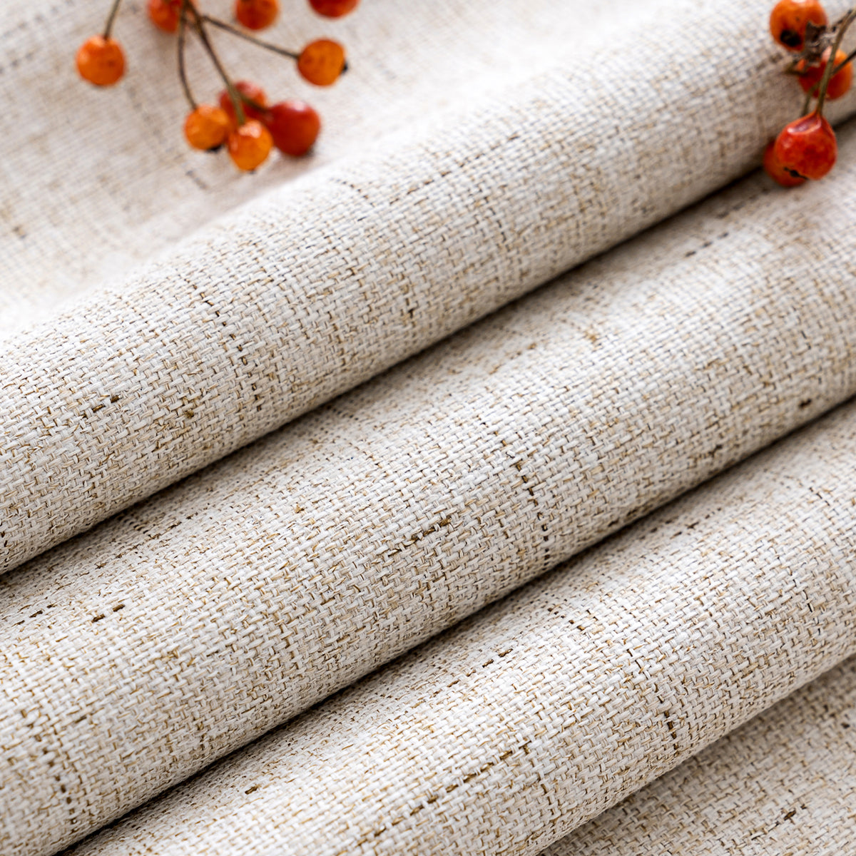 Smarcute Blockout Faux Linen Grommet Curtain - 2X 168x183cm