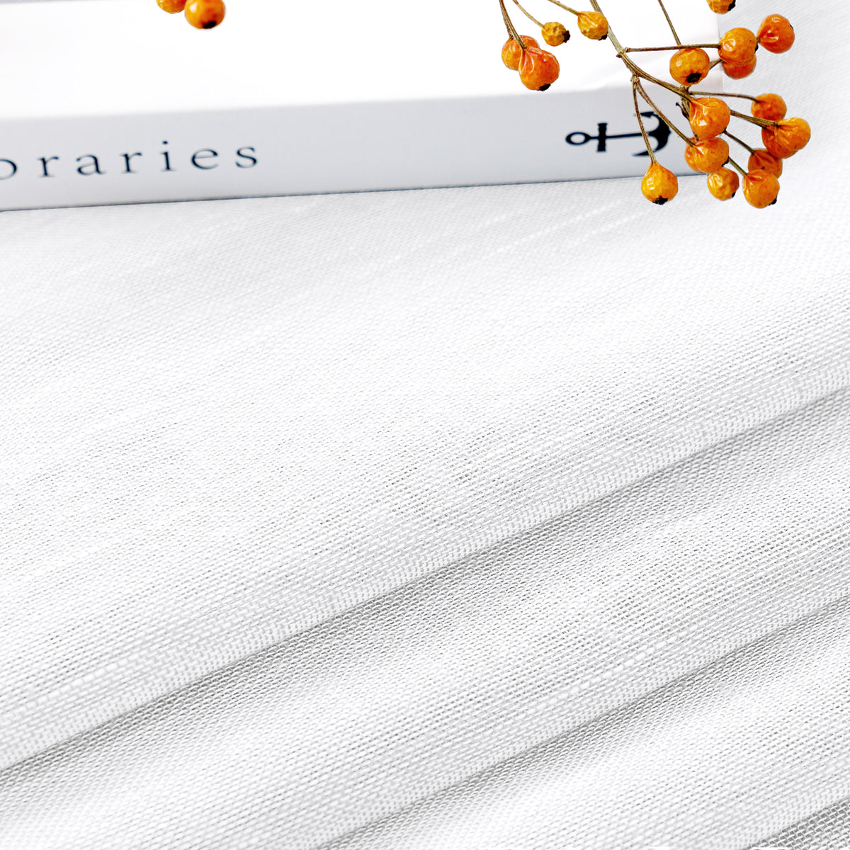 Smarcute Faux Linen Semi-sheer Grommet Curtain - 2X 132x213cm