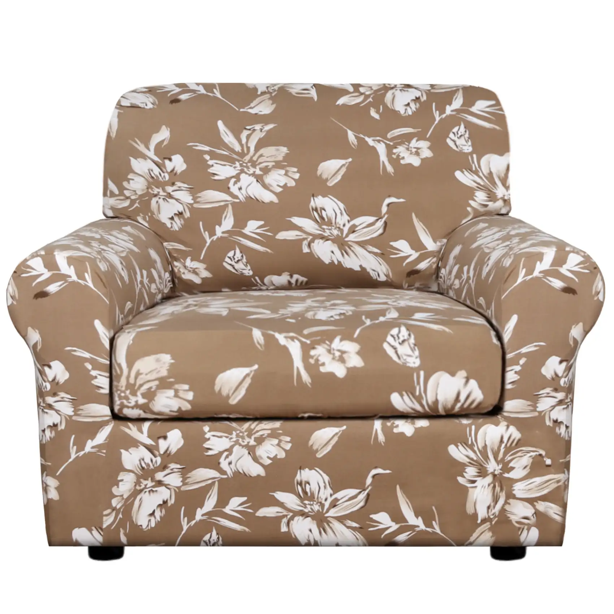 Smarcute 1 Seater Stretch Floral Pattern 2 Pieces Seperated Sofa Covers