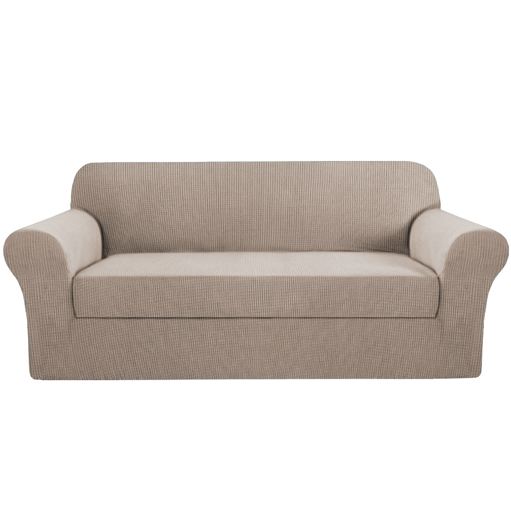 Smarcute 3 Seater 2-Piece Spandex Stretch Anti-Slip Sofa Cover