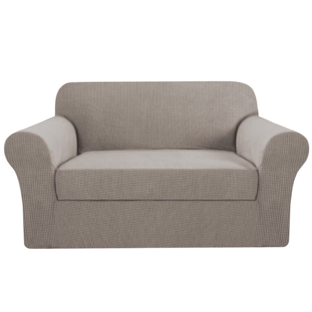 Smarcute 2 Seater 2-Piece Spandex Stretch Anti-Slip Sofa Cover
