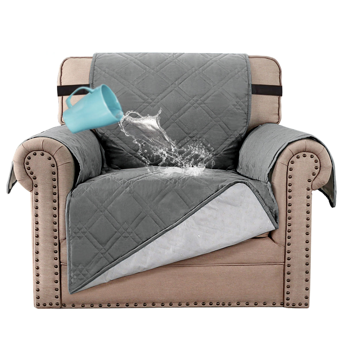Smarcute 1 Seater Waterproof Armchair Covers Sofa Protector