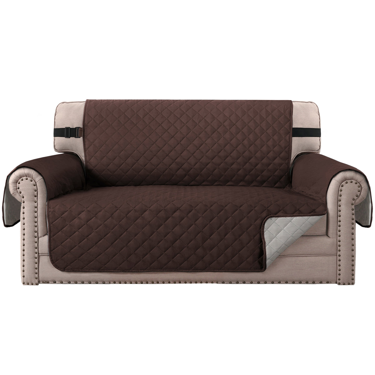 Smarcute 2 Seater Quilted Reversible Sofa Cushion with Straps