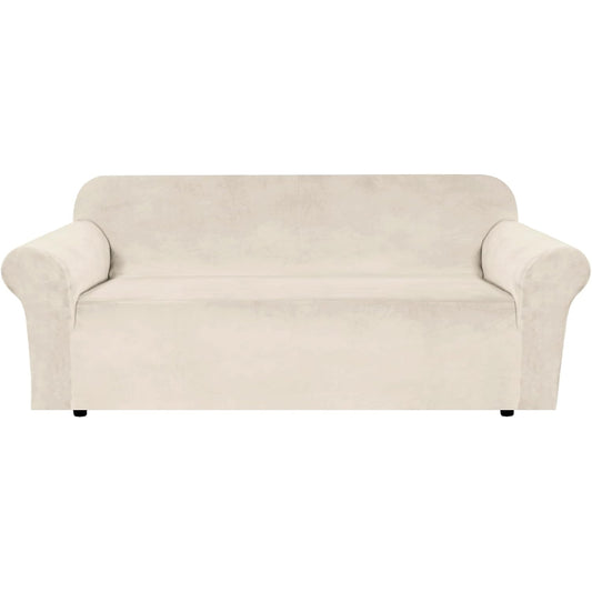 Smarcute 3 Seater Velvet Sofa Couch Cover Stretch Thick Plush Fabric