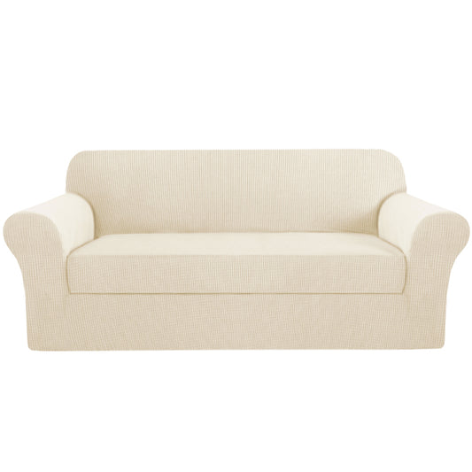 Smarcute 3 Seater 2-Piece Spandex Stretch Anti-Slip Sofa Cover