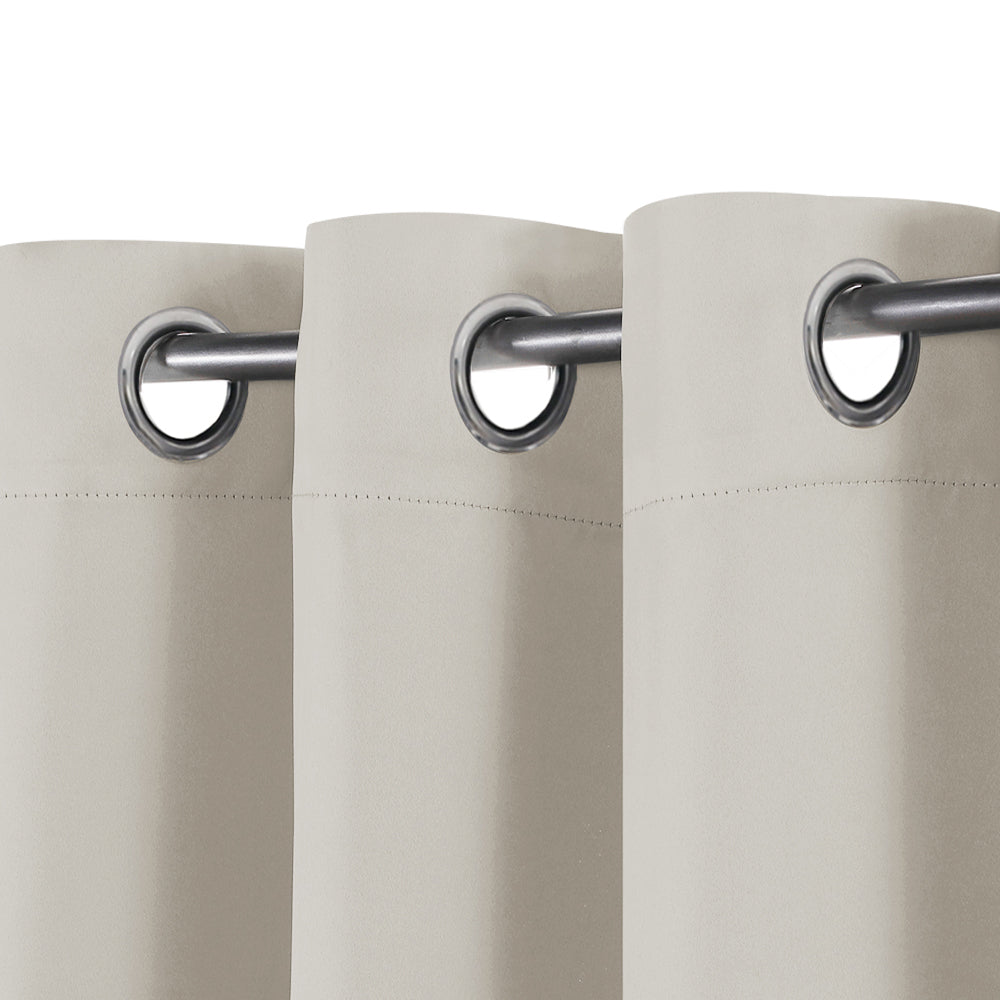 Smarcute Blockout Grommet Solid Curtain - 2X 132x183cm