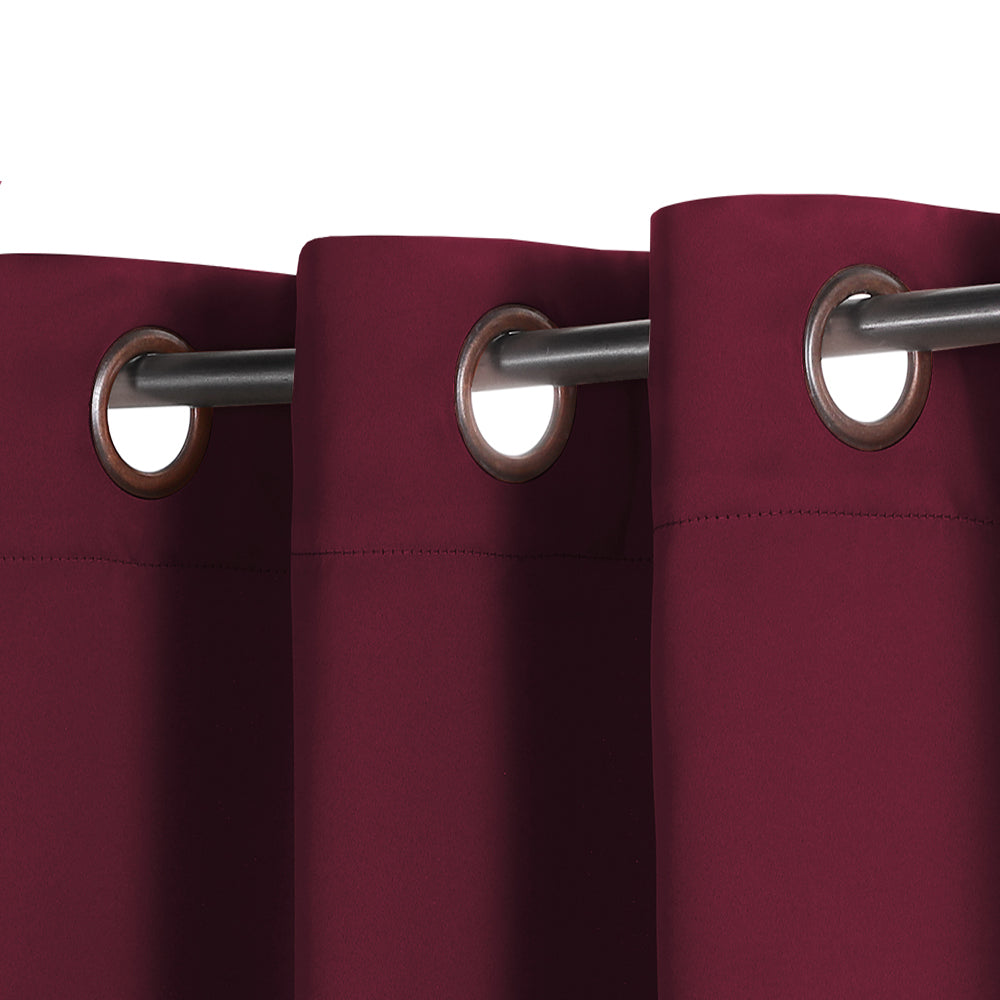 Smarcute Blockout Grommet Solid Curtain - 2X 132x243cm