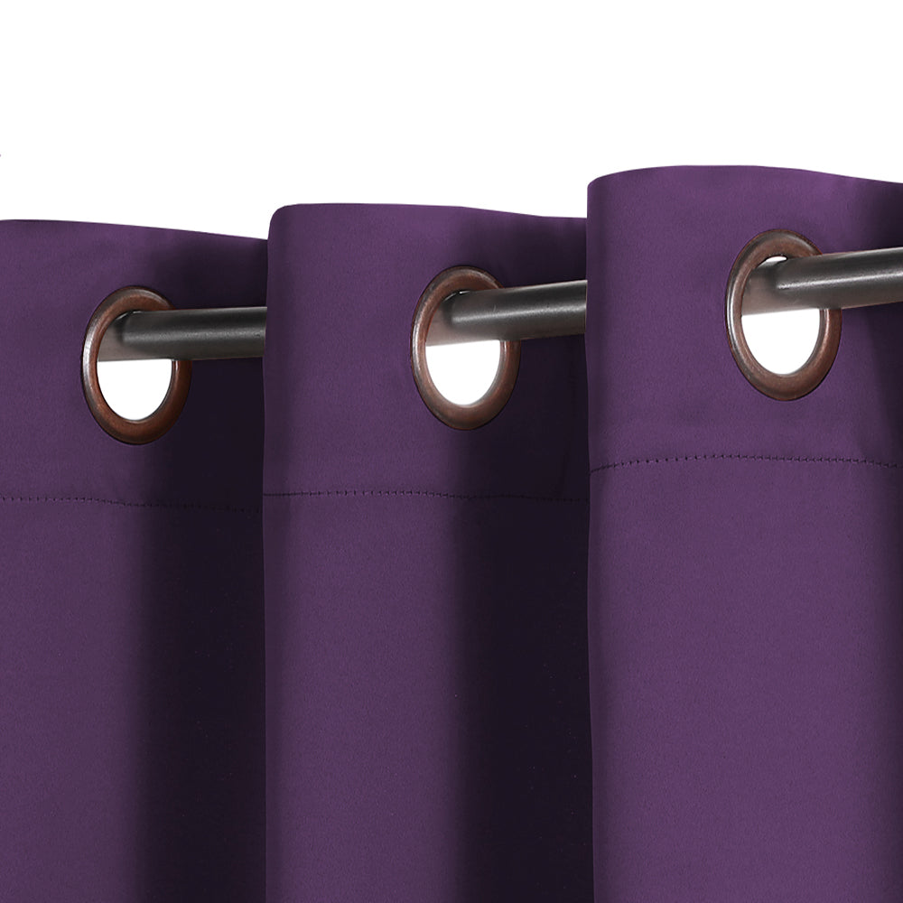Smarcute Blockout Grommet Solid Curtain - 2X 132x183cm