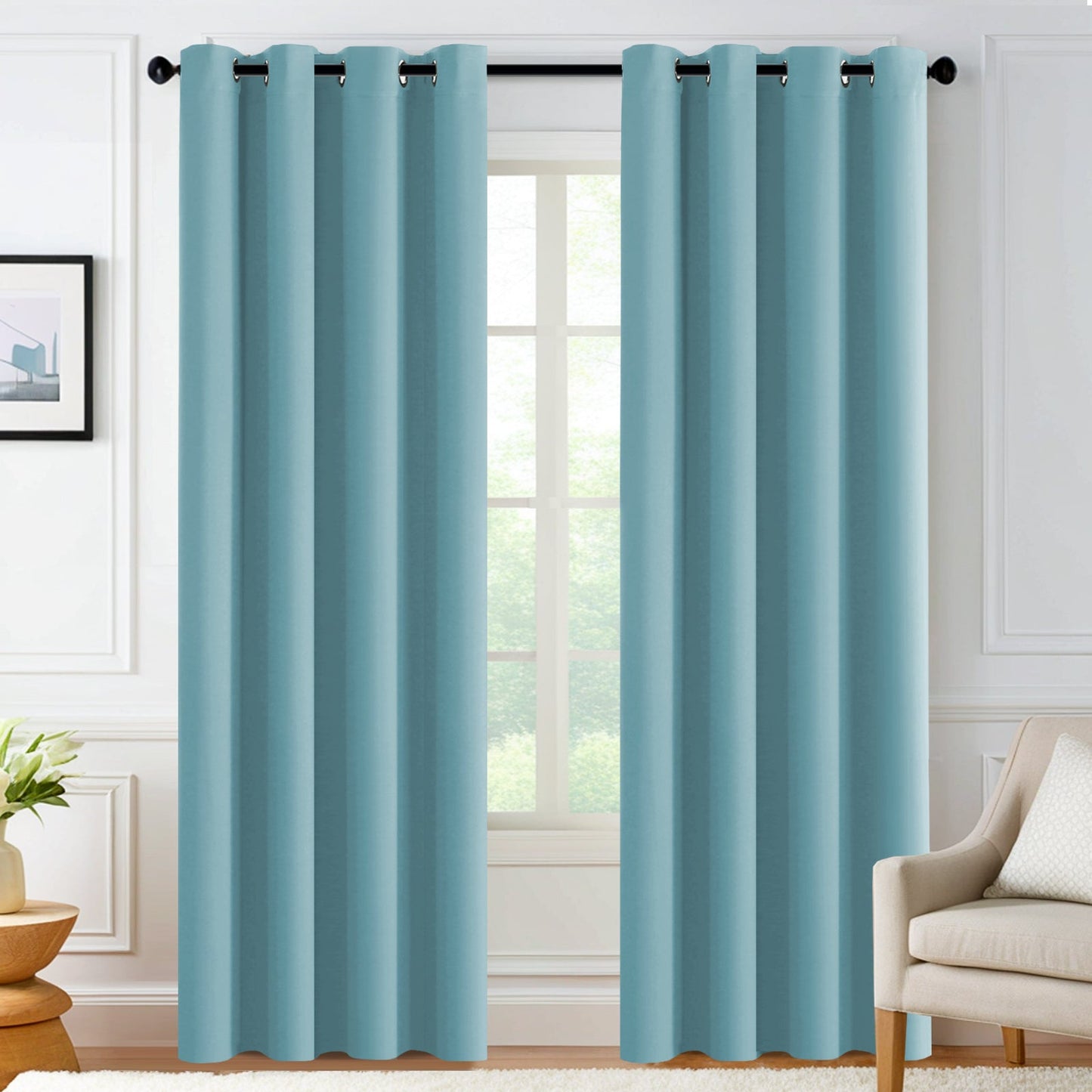 Velana Solid Color Blackout Curtain Pleated