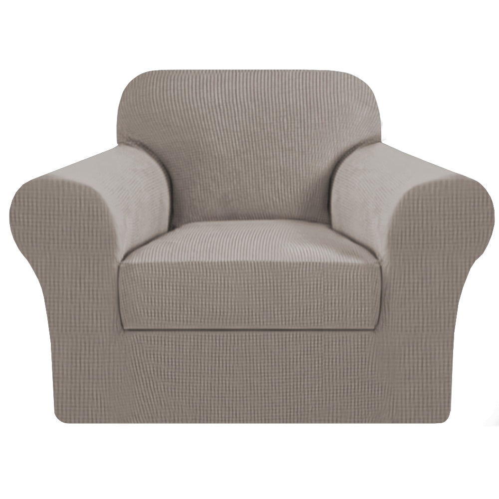 Smarcute 1 Seater 2-Piece Spandex Stretch Anti-Slip Sofa Cover