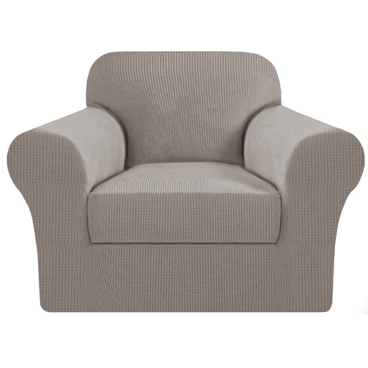Smarcute 1 Seater 2-Piece Spandex Stretch Anti-Slip Sofa Cover