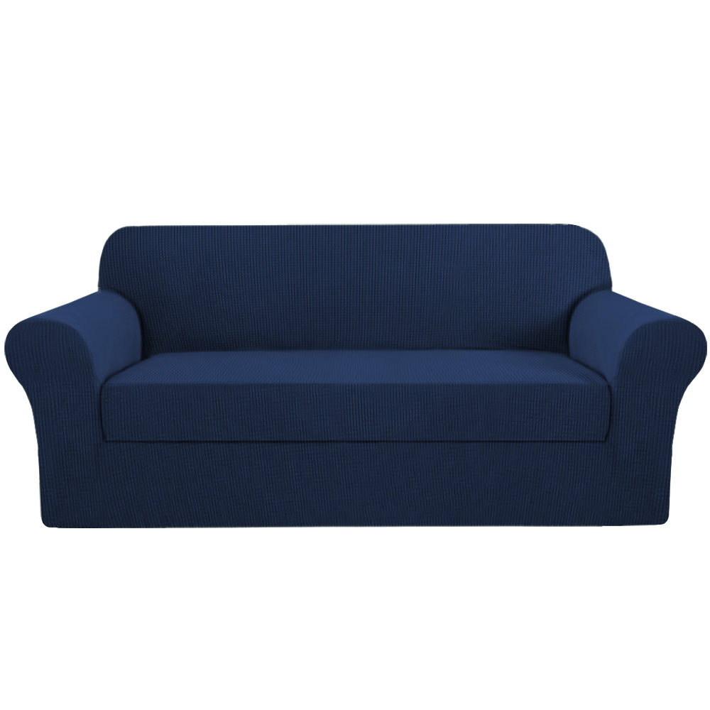 Smarcute 3 Seater 2-Piece Spandex Stretch Anti-Slip Sofa Cover