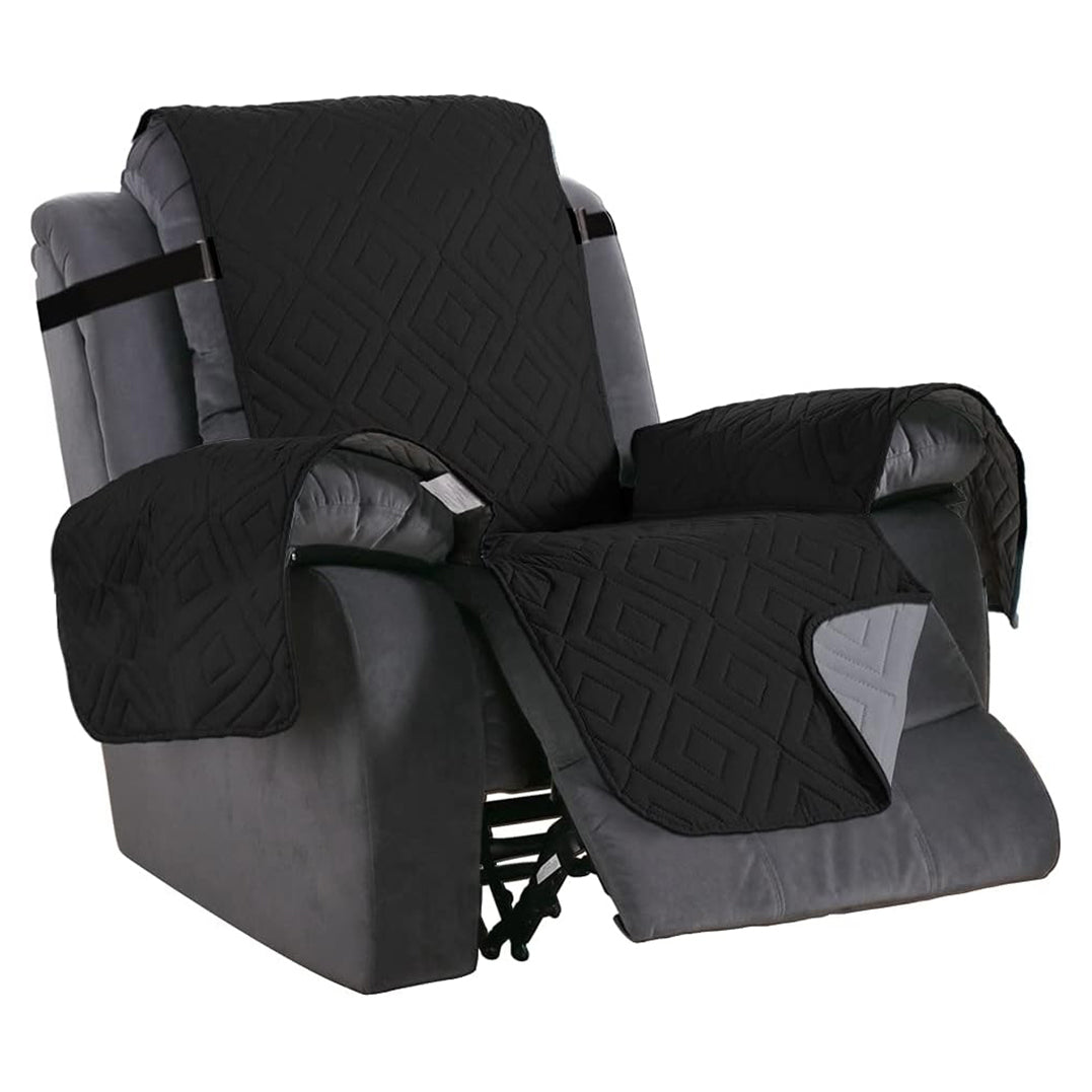 Smarcute 1 Seater Quilted Pet Friendly Recliner Chair Cover with Straps