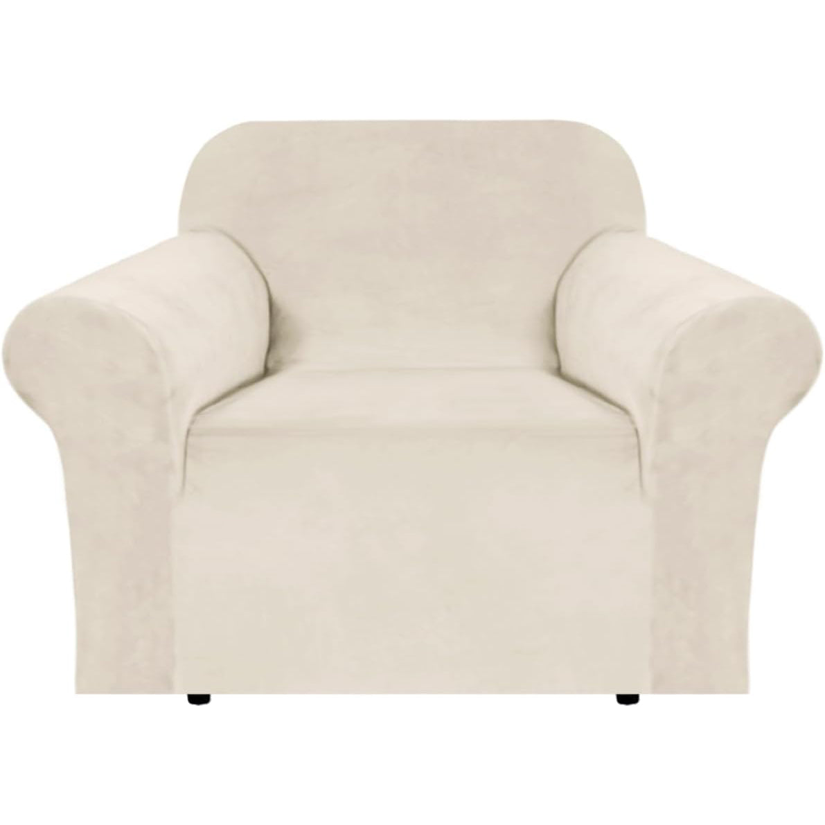 Smarcute 1 Seater Velvet Armchair Sofa Cover Stretch Thick Plush Fabric