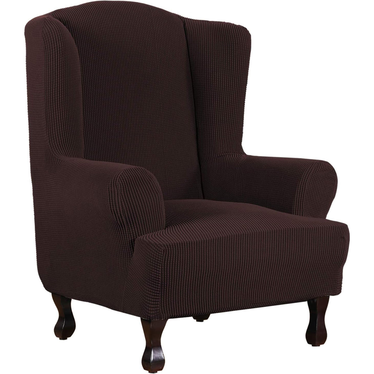 Smarcute Stretch Wing Chair Cover Non Slip Jacquard Fabric
