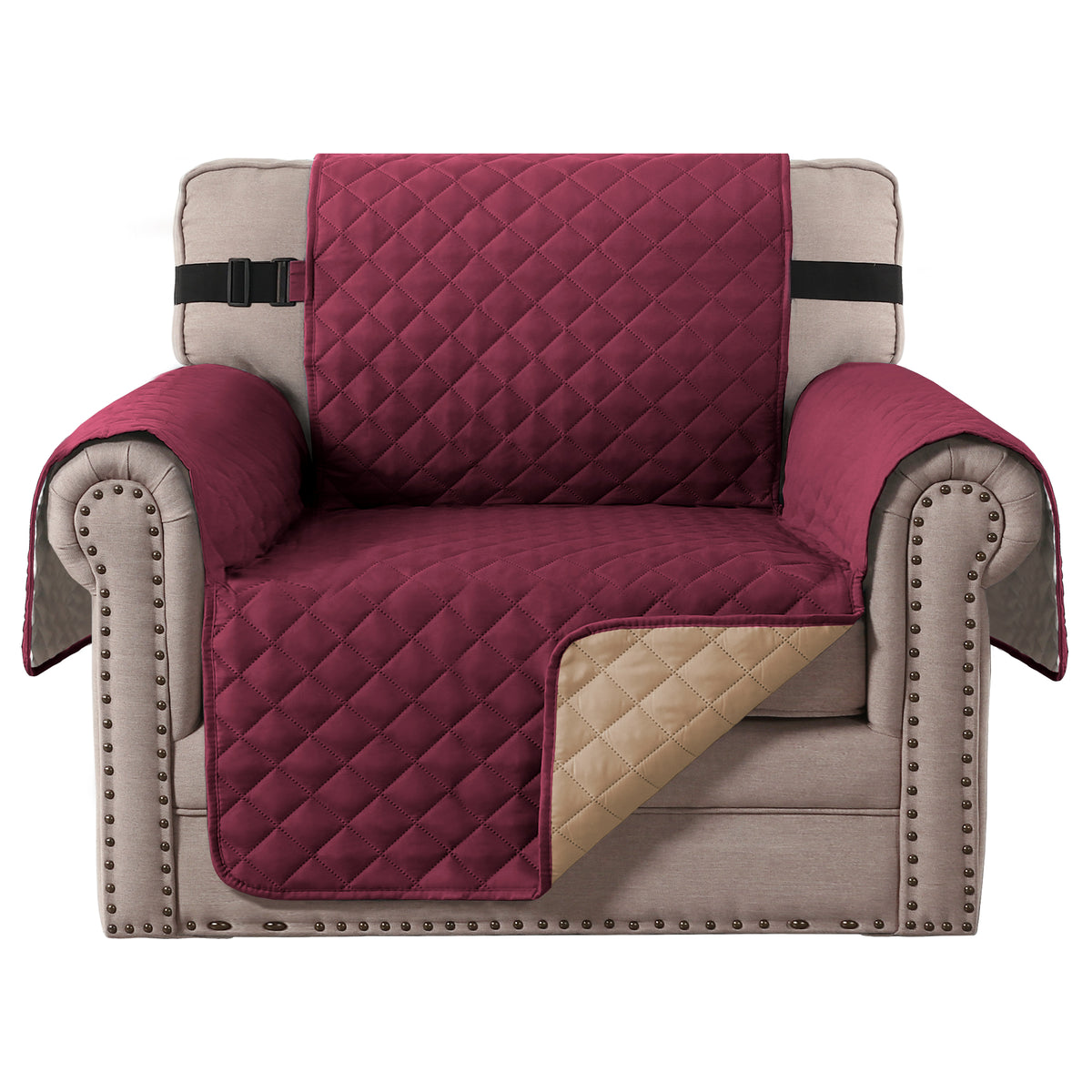 Smarcute 1 Seater Quilted Reversible Sofa Cushion with Straps