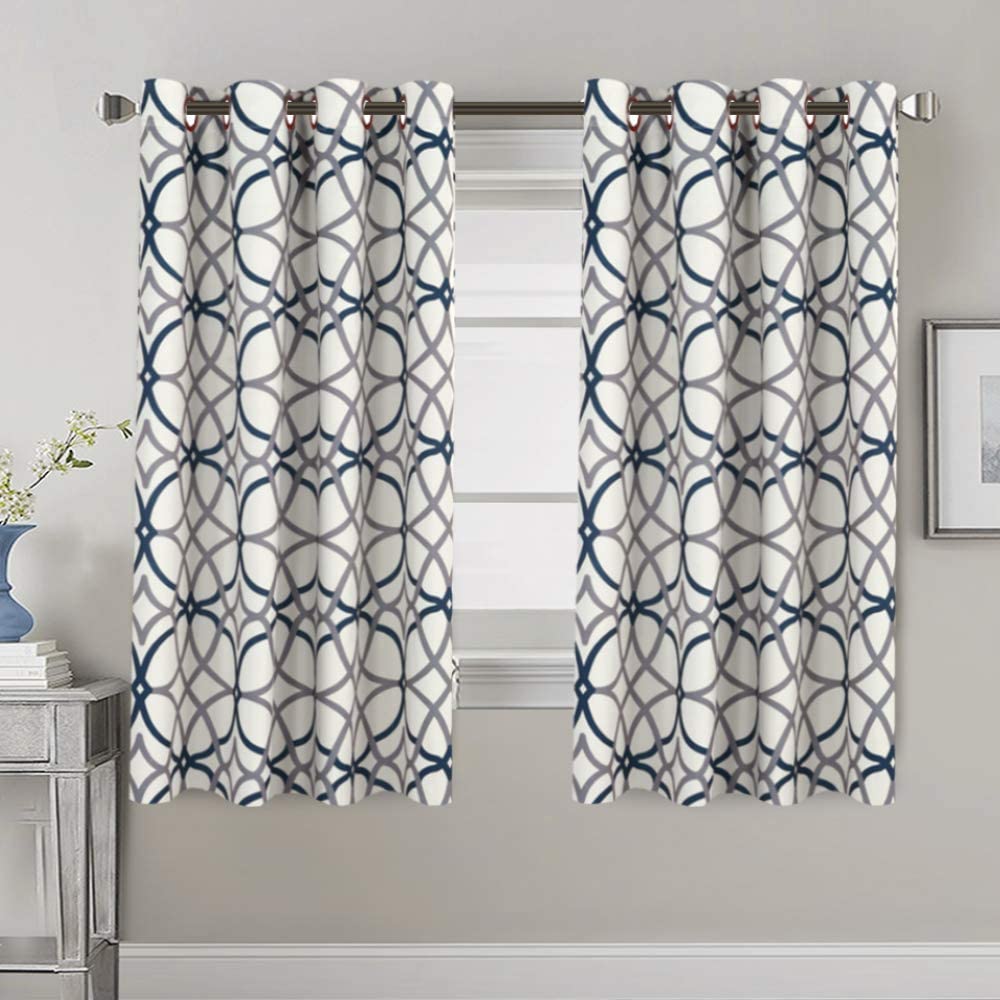 Smarcute Blockout Geo Printed Grommet Curtain - 2X 132x243cm