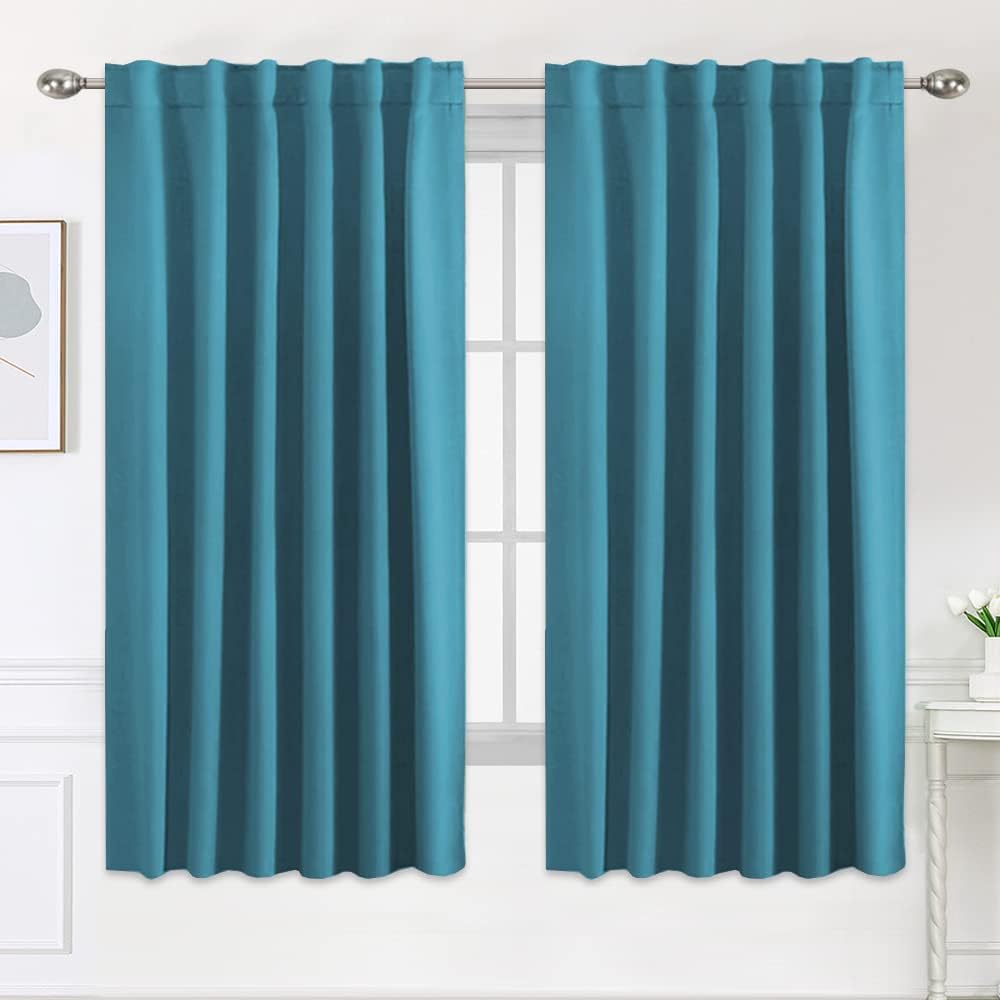 Smarcute Blockout Back Tab Solid Curtain - 2X 132x160cm