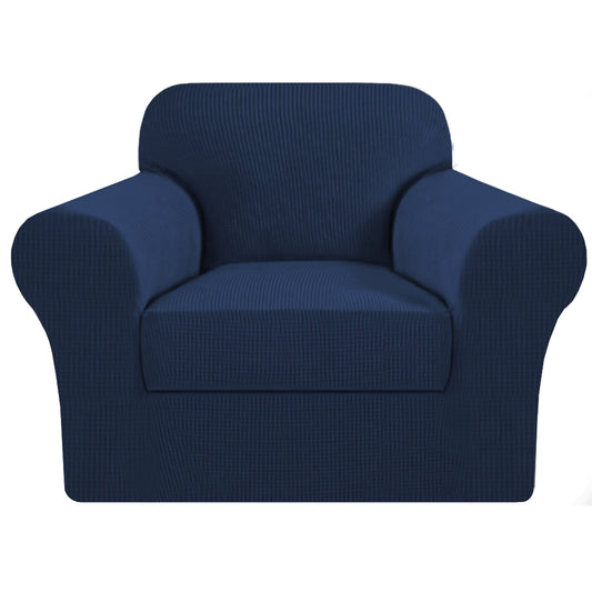Smarcute 1 Seater 2-Piece Spandex Stretch Anti-Slip Sofa Cover