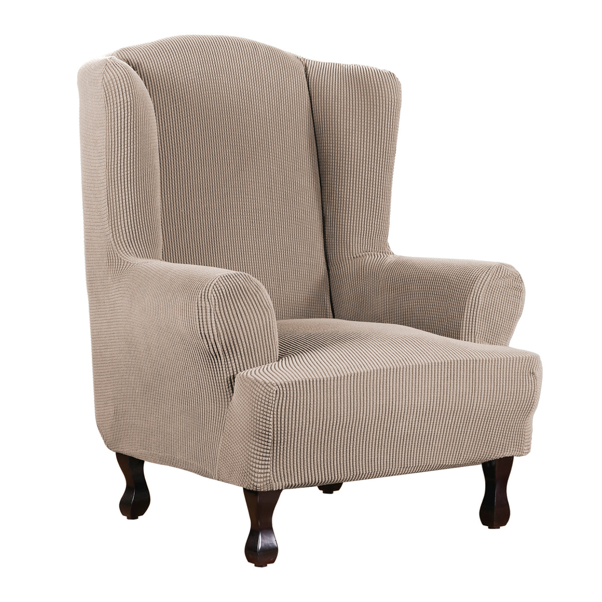Smarcute Stretch Wing Chair Cover Non Slip Jacquard Fabric