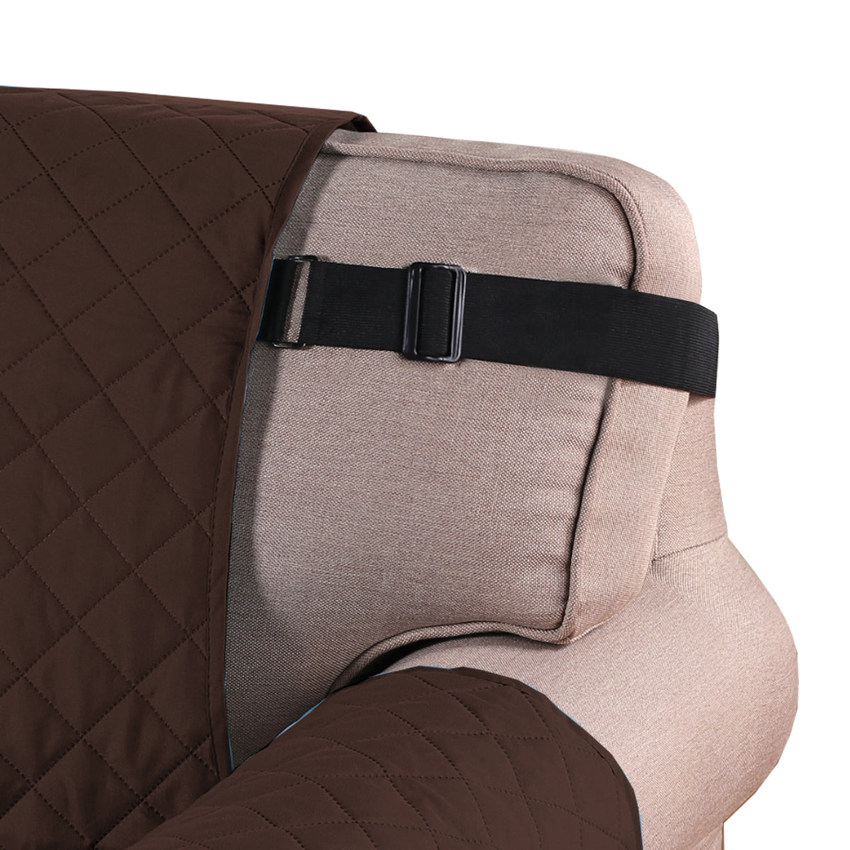 Smarcute 3 Seater Quilted Armless Futon Sofa Bed Cover Couch Cushion Cover
