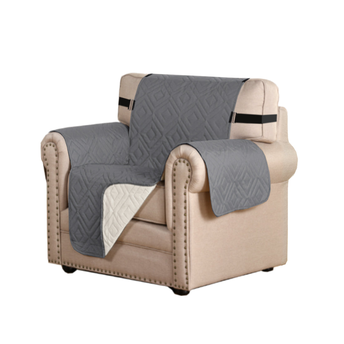 Smarcute 1 Seater Reversible Non-Slip Sofa Cushion with Straps