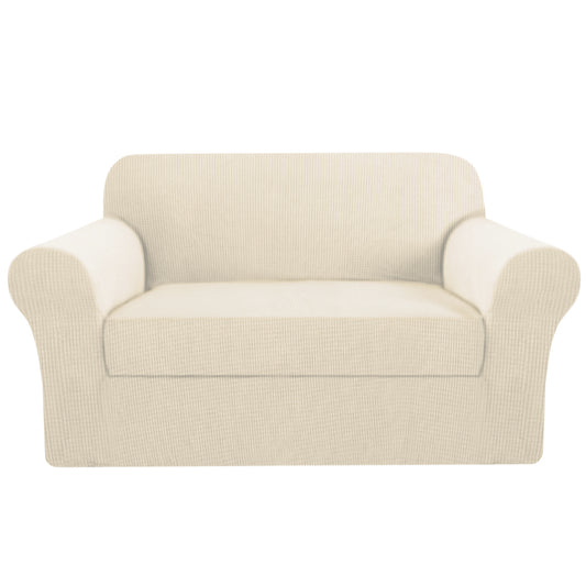 Smarcute 2 Seater 2-Piece Spandex Stretch Anti-Slip Sofa Cover