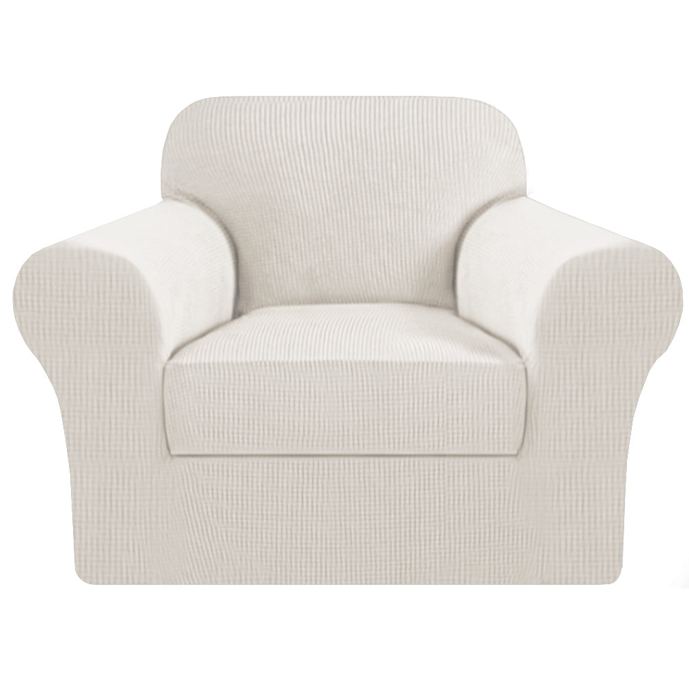 Smarcute 1 Seater 2-Piece Spandex Stretch Anti-Slip Sofa Cover
