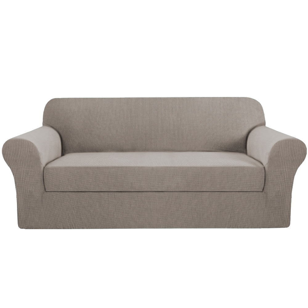 Smarcute 3 Seater 2-Piece Spandex Stretch Anti-Slip Sofa Cover