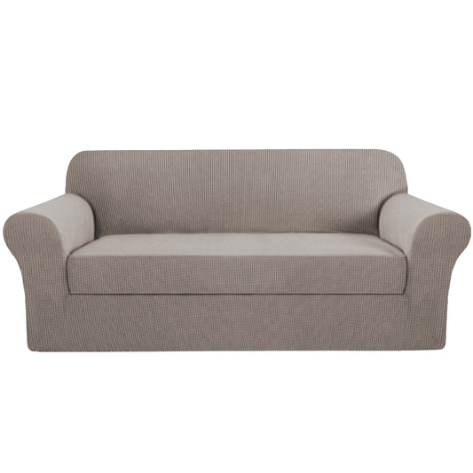 Smarcute 3 Seater 2-Piece Spandex Stretch Anti-Slip Sofa Cover