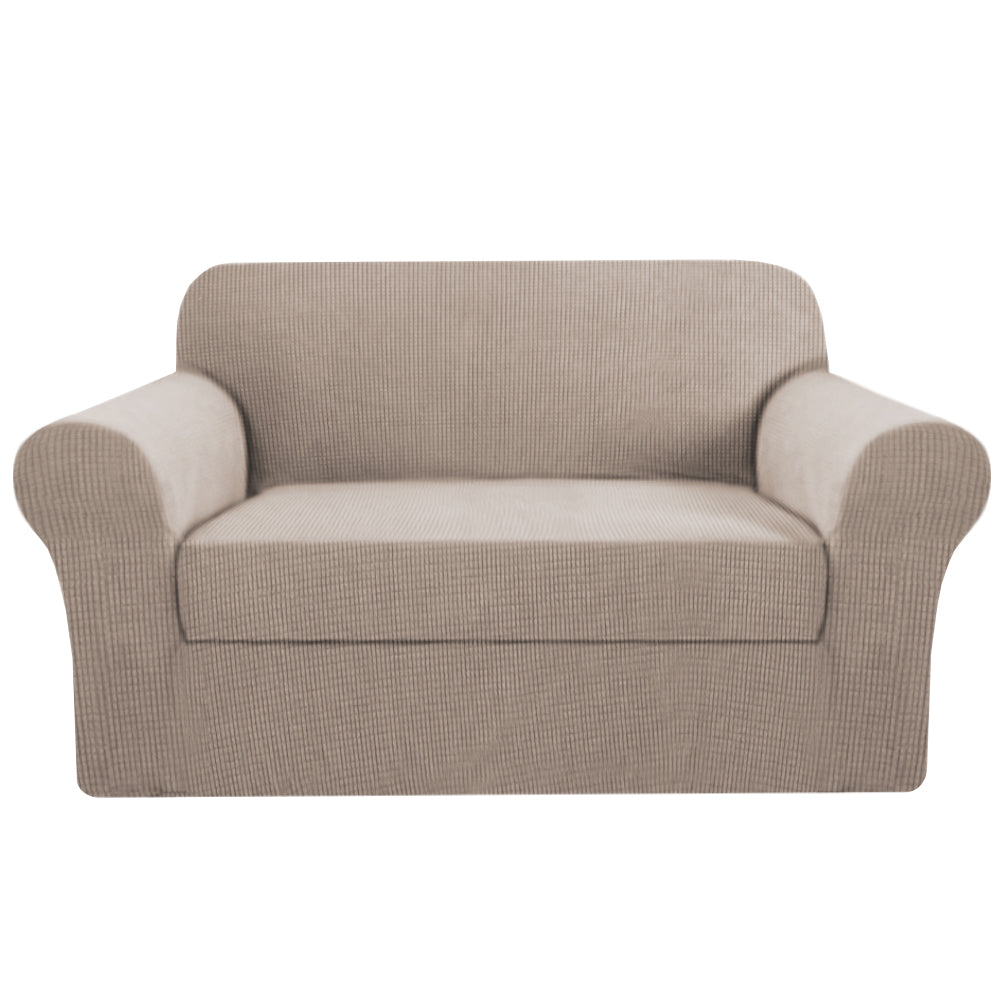 Smarcute 2 Seater 2-Piece Spandex Stretch Anti-Slip Sofa Cover