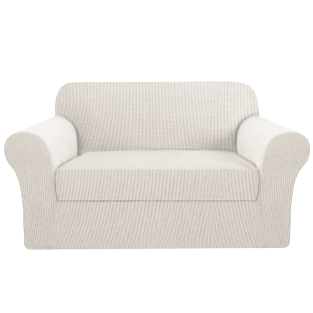 Smarcute 2 Seater 2-Piece Spandex Stretch Anti-Slip Sofa Cover