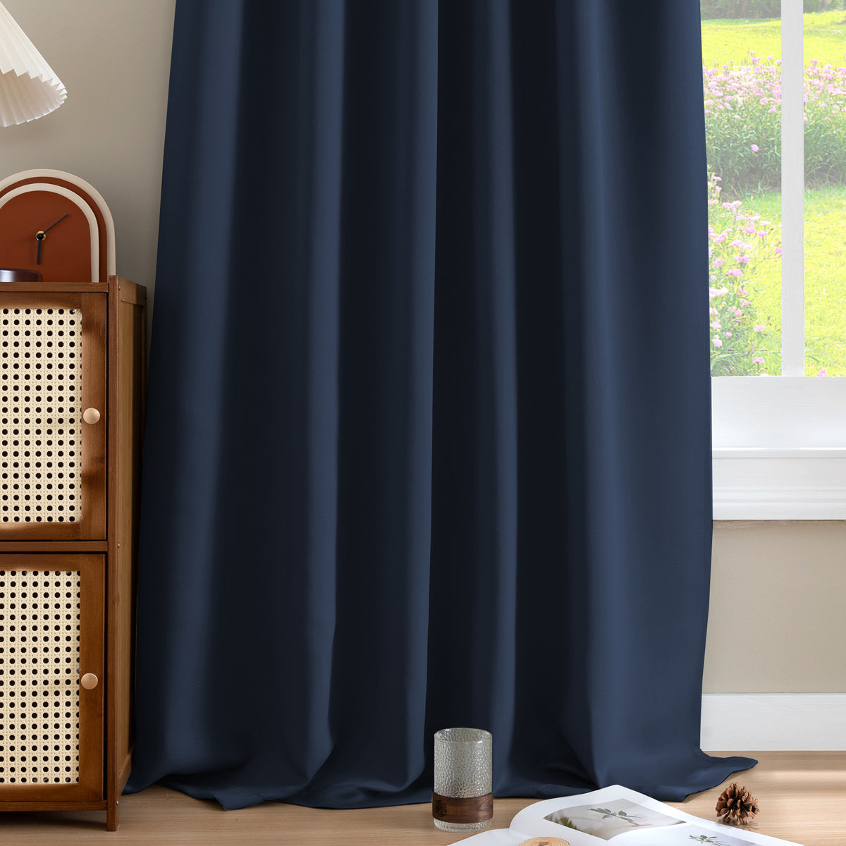 Smarcute Blockout Back Tab Solid Curtain - 2X 132x213cm