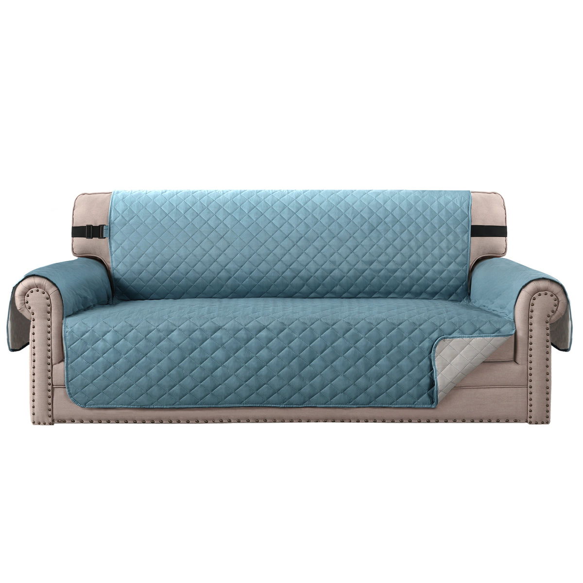 Smarcute 3 Seater Quilted Reversible Sofa Cushion with Straps