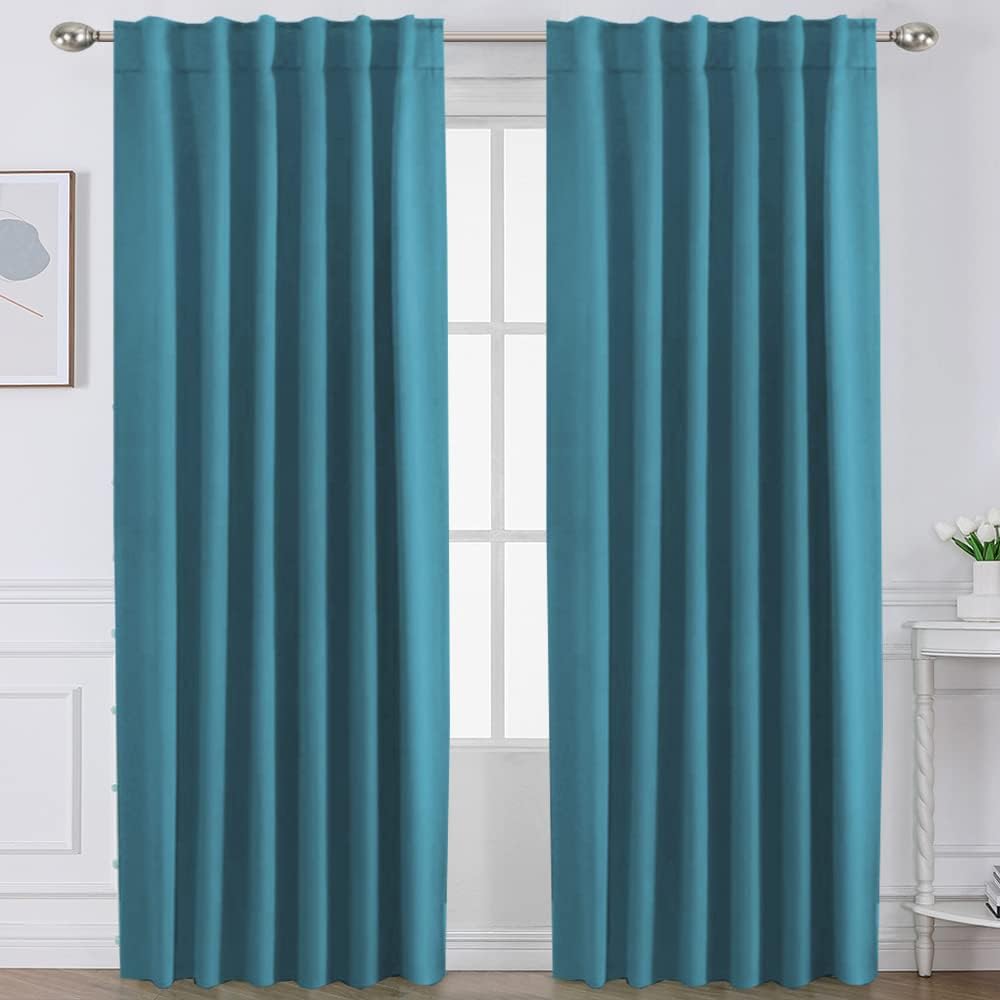 Smarcute Blockout Back Tab Solid Curtain - 2X 132x213cm