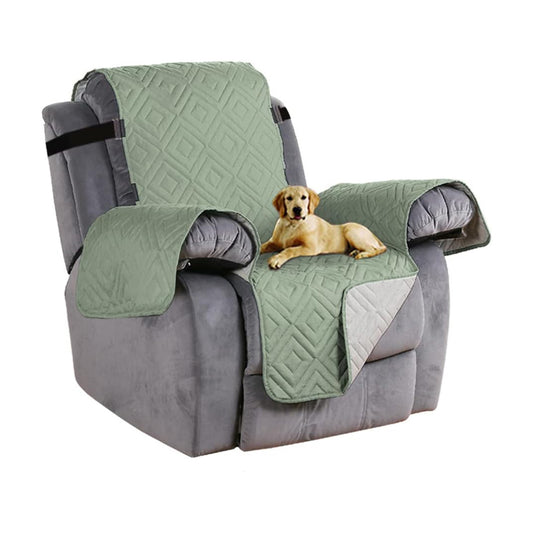 Smarcute 1 Seater Quilted Pet Friendly Recliner Chair Cover with Straps