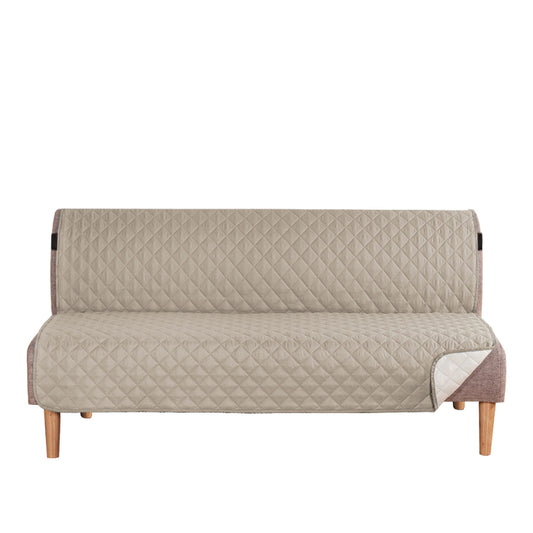 Smarcute 3 Seater Quilted Armless Futon Sofa Bed Cover Couch Cushion Cover