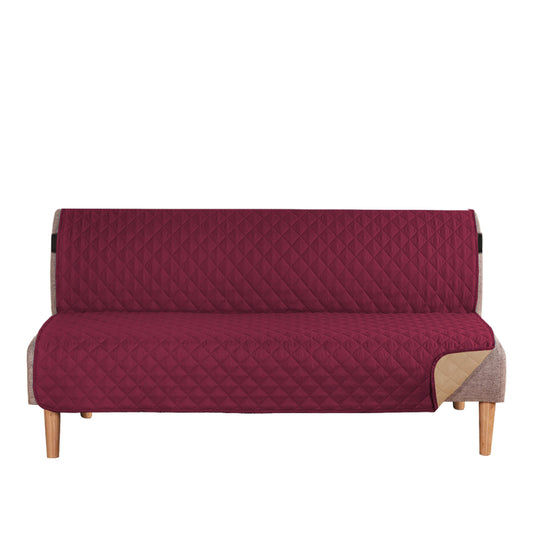 Smarcute 3 Seater Quilted Armless Futon Sofa Bed Cover Couch Cushion Cover