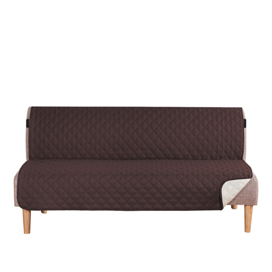 Smarcute 3 Seater Quilted Armless Futon Sofa Bed Cover Couch Cushion Cover