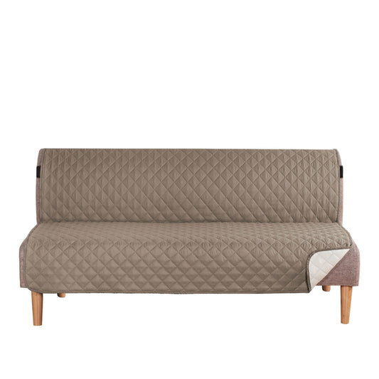 Smarcute 3 Seater Quilted Armless Futon Sofa Bed Cover Couch Cushion Cover
