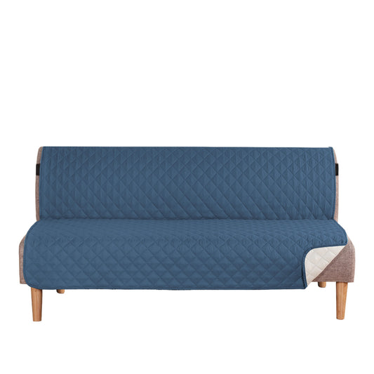 Smarcute 3 Seater Quilted Armless Futon Sofa Bed Cover Couch Cushion Cover